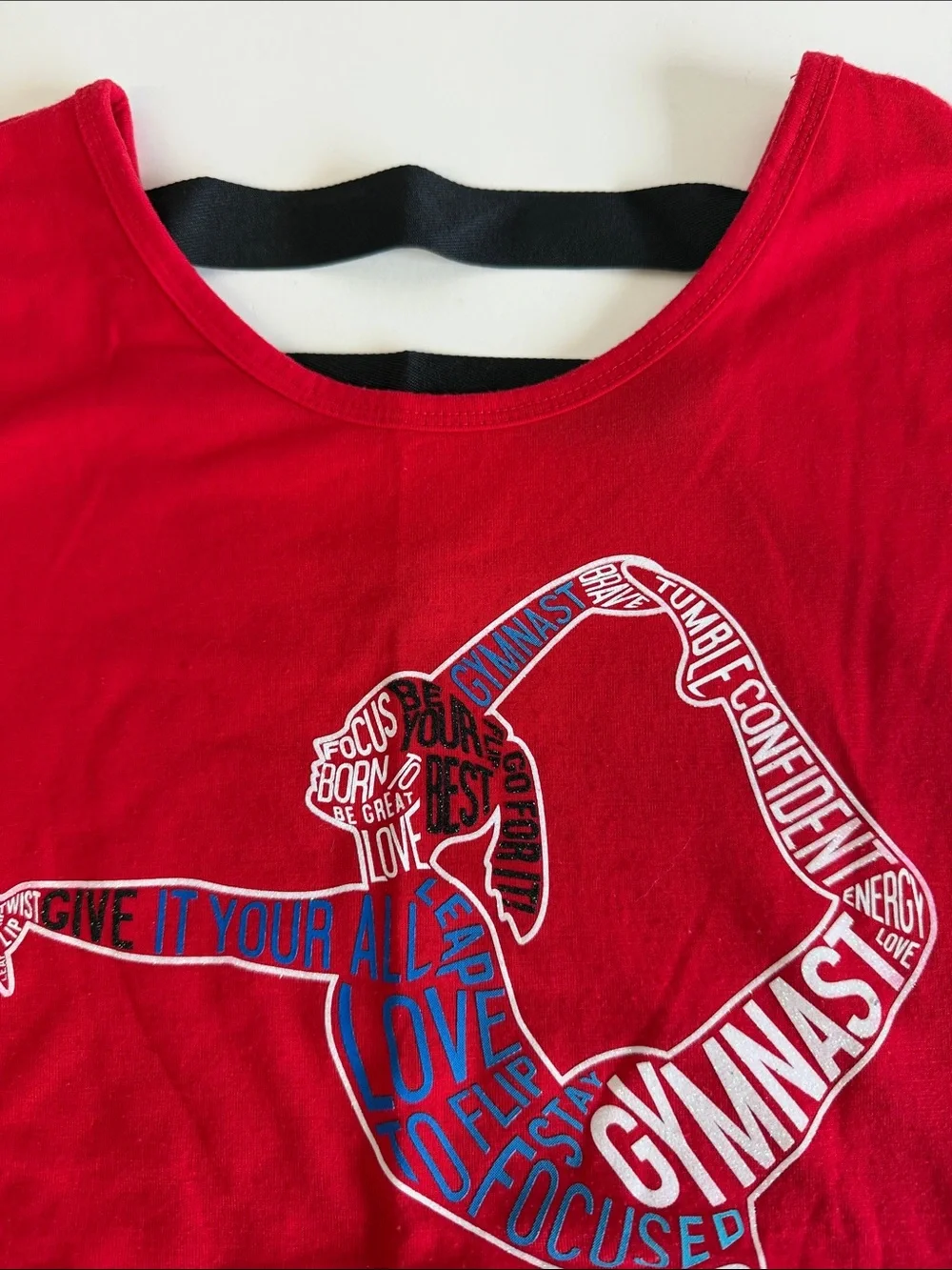 Girls' Justice Red Gymnast Silhouette Tee